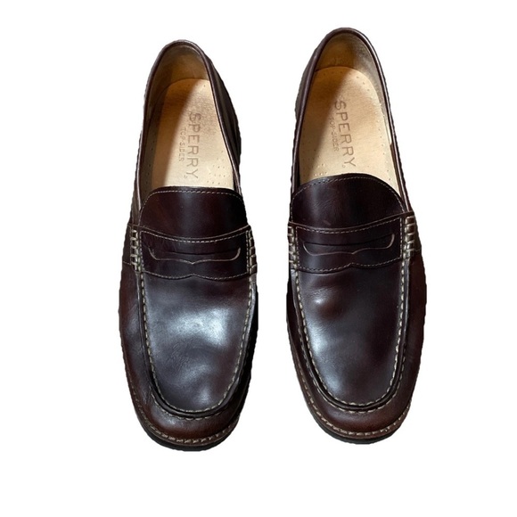 Sperry Other - Sperry Top Sider STS17816 Men’s Size 10 Penny Loafers Dark Brown Leather Slip On